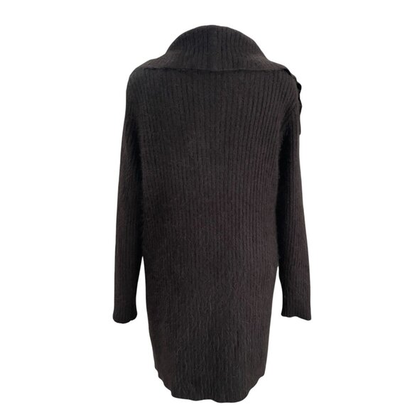 Vintage Venesha Angora Wool Coat Brown Oversized Button Minimalist Winter Chic - Picture 7 of 10